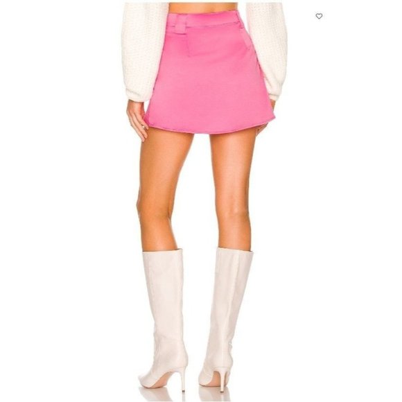 NWT Revolve MORE TO COME Martina Wrap Mini Skirt Hot Pink XL Barbie - Picture 2 of 10